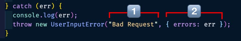 Code of UserInputError